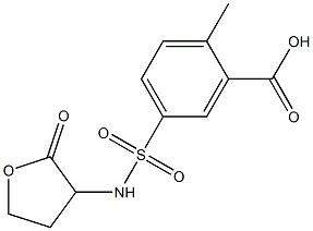 2-methyl-5-[(2-oxooxolan-3-yl)sulfamoyl]benzoic acid 结构式