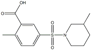 2-methyl-5-[(3-methylpiperidine-1-)sulfonyl]benzoic acid 结构式