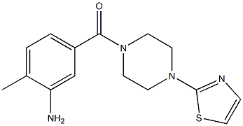 2-methyl-5-{[4-(1,3-thiazol-2-yl)piperazin-1-yl]carbonyl}aniline 结构式