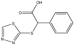 2-phenyl-2-(1,3,4-thiadiazol-2-ylsulfanyl)acetic acid 结构式