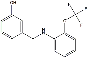 3-({[2-(trifluoromethoxy)phenyl]amino}methyl)phenol 结构式