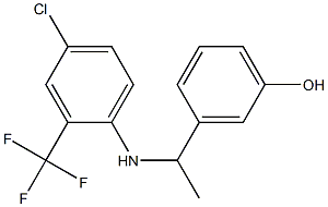 3-(1-{[4-chloro-2-(trifluoromethyl)phenyl]amino}ethyl)phenol 结构式