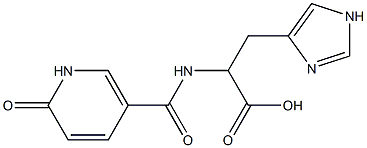 3-(1H-imidazol-4-yl)-2-{[(6-oxo-1,6-dihydropyridin-3-yl)carbonyl]amino}propanoic acid 结构式