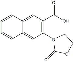 3-(2-oxo-1,3-oxazolidin-3-yl)naphthalene-2-carboxylic acid 结构式