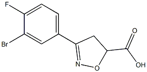 3-(3-bromo-4-fluorophenyl)-4,5-dihydro-1,2-oxazole-5-carboxylic acid 结构式