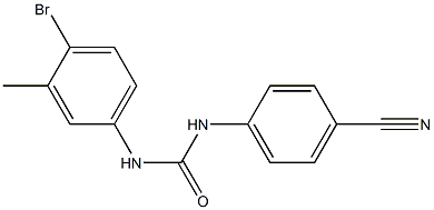 3-(4-bromo-3-methylphenyl)-1-(4-cyanophenyl)urea 结构式