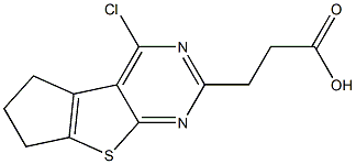 3-(4-chloro-6,7-dihydro-5H-cyclopenta[4,5]thieno[2,3-d]pyrimidin-2-yl)propanoic acid 结构式