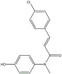 3-(4-chlorophenyl)-N-(4-hydroxyphenyl)-N-methylprop-2-enamide 结构式