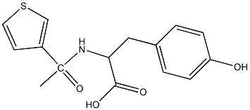 3-(4-hydroxyphenyl)-2-[1-(thiophen-3-yl)acetamido]propanoic acid 结构式