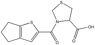 3-(5,6-dihydro-4H-cyclopenta[b]thien-2-ylcarbonyl)-1,3-thiazolidine-4-carboxylic acid 结构式