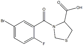 3-(5-bromo-2-fluorobenzoyl)-1,3-thiazolidine-4-carboxylic acid 结构式