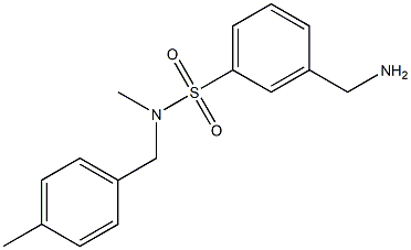 3-(aminomethyl)-N-methyl-N-[(4-methylphenyl)methyl]benzene-1-sulfonamide 结构式