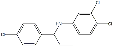 3,4-dichloro-N-[1-(4-chlorophenyl)propyl]aniline 结构式