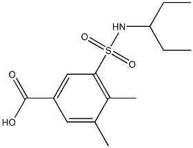 3,4-dimethyl-5-(pentan-3-ylsulfamoyl)benzoic acid 结构式