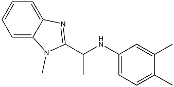 3,4-dimethyl-N-[1-(1-methyl-1H-1,3-benzodiazol-2-yl)ethyl]aniline 结构式