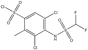 3,5-dichloro-4-(difluoromethanesulfonamido)-2-methylbenzene-1-sulfonyl chloride 结构式