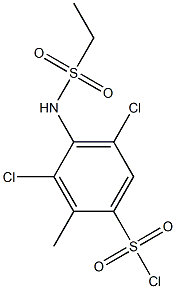 3,5-dichloro-4-ethanesulfonamido-2-methylbenzene-1-sulfonyl chloride 结构式