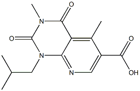 3,5-dimethyl-1-(2-methylpropyl)-2,4-dioxo-1H,2H,3H,4H-pyrido[2,3-d]pyrimidine-6-carboxylic acid 结构式