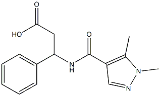 3-[(1,5-dimethyl-1H-pyrazol-4-yl)formamido]-3-phenylpropanoic acid 结构式