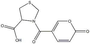 3-[(2-oxo-2H-pyran-5-yl)carbonyl]-1,3-thiazolidine-4-carboxylic acid 结构式