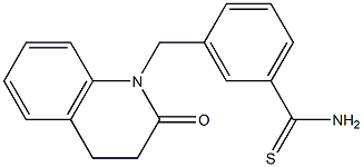 3-[(2-oxo-3,4-dihydroquinolin-1(2H)-yl)methyl]benzenecarbothioamide 结构式