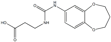 3-[(3,4-dihydro-2H-1,5-benzodioxepin-7-ylcarbamoyl)amino]propanoic acid 结构式