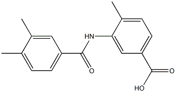 3-[(3,4-dimethylbenzene)amido]-4-methylbenzoic acid 结构式