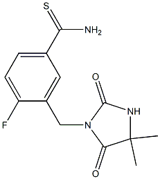 3-[(4,4-dimethyl-2,5-dioxoimidazolidin-1-yl)methyl]-4-fluorobenzenecarbothioamide 结构式