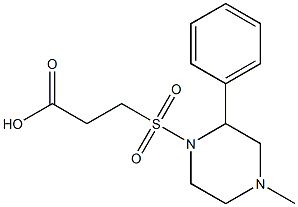 3-[(4-methyl-2-phenylpiperazine-1-)sulfonyl]propanoic acid 结构式