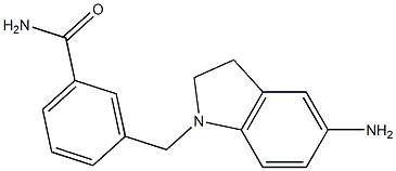 3-[(5-amino-2,3-dihydro-1H-indol-1-yl)methyl]benzamide 结构式