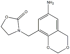 3-[(6-amino-2,4-dihydro-1,3-benzodioxin-8-yl)methyl]-1,3-oxazolidin-2-one 结构式