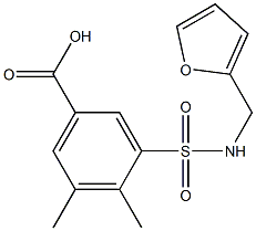 3-[(furan-2-ylmethyl)sulfamoyl]-4,5-dimethylbenzoic acid 结构式