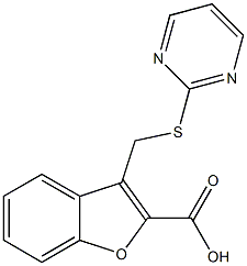 3-[(pyrimidin-2-ylsulfanyl)methyl]-1-benzofuran-2-carboxylic acid 结构式