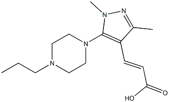 3-[1,3-dimethyl-5-(4-propylpiperazin-1-yl)-1H-pyrazol-4-yl]prop-2-enoic acid 结构式