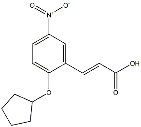 3-[2-(cyclopentyloxy)-5-nitrophenyl]prop-2-enoic acid 结构式