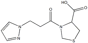 3-[3-(1H-pyrazol-1-yl)propanoyl]-1,3-thiazolidine-4-carboxylic acid 结构式