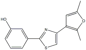 3-[4-(2,5-dimethylfuran-3-yl)-1,3-thiazol-2-yl]phenol 结构式