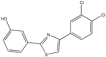 3-[4-(3,4-dichlorophenyl)-1,3-thiazol-2-yl]phenol 结构式