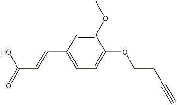 3-[4-(but-3-yn-1-yloxy)-3-methoxyphenyl]prop-2-enoic acid 结构式