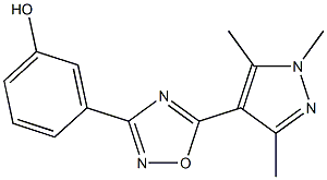 3-[5-(1,3,5-trimethyl-1H-pyrazol-4-yl)-1,2,4-oxadiazol-3-yl]phenol 结构式