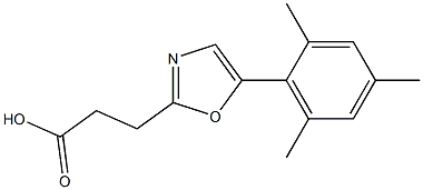3-[5-(2,4,6-trimethylphenyl)-1,3-oxazol-2-yl]propanoic acid 结构式