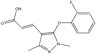 3-[5-(2-fluorophenoxy)-1,3-dimethyl-1H-pyrazol-4-yl]prop-2-enoic acid 结构式