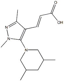 3-[5-(3,5-dimethylpiperidin-1-yl)-1,3-dimethyl-1H-pyrazol-4-yl]prop-2-enoic acid 结构式