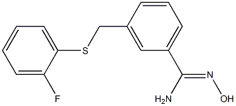 3-{[(2-fluorophenyl)sulfanyl]methyl}-N'-hydroxybenzene-1-carboximidamide 结构式