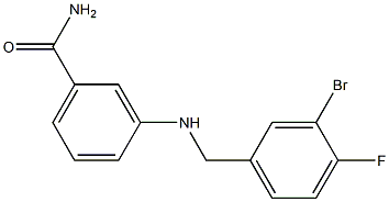 3-{[(3-bromo-4-fluorophenyl)methyl]amino}benzamide 结构式