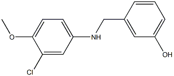 3-{[(3-chloro-4-methoxyphenyl)amino]methyl}phenol 结构式