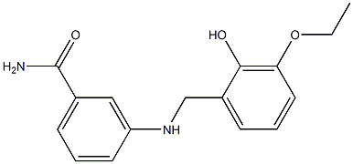 3-{[(3-ethoxy-2-hydroxyphenyl)methyl]amino}benzamide 结构式