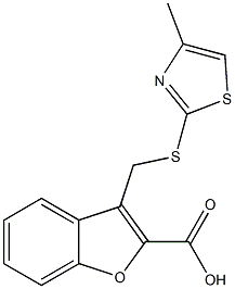 3-{[(4-methyl-1,3-thiazol-2-yl)sulfanyl]methyl}-1-benzofuran-2-carboxylic acid 结构式