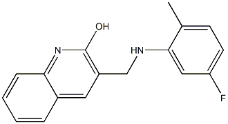 3-{[(5-fluoro-2-methylphenyl)amino]methyl}quinolin-2-ol 结构式