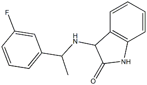 3-{[1-(3-fluorophenyl)ethyl]amino}-2,3-dihydro-1H-indol-2-one 结构式